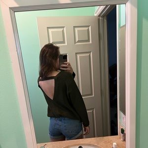 Open back knitted sweater